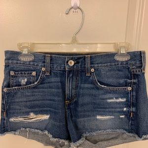 Rag & Bone Johny Cut-Off Distressed Denim Shorts
